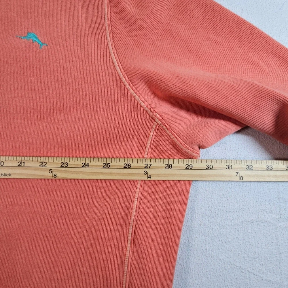 Tommy Bahama Pullover Mens 3XL Coral Orange Quarter Zip Ribbed Cotton TB21966